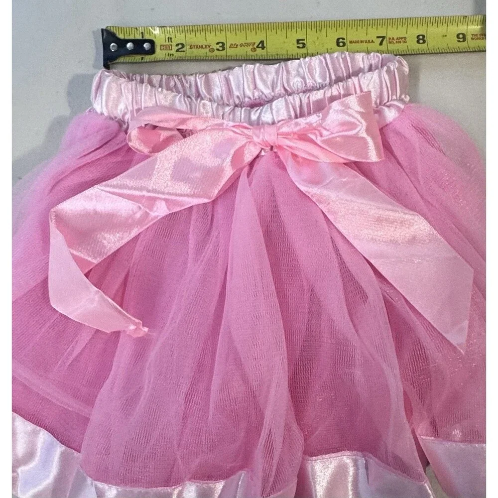 Girls Medium Pink Fluffy Petticoat Tutu Skirt Ballet Dress Up